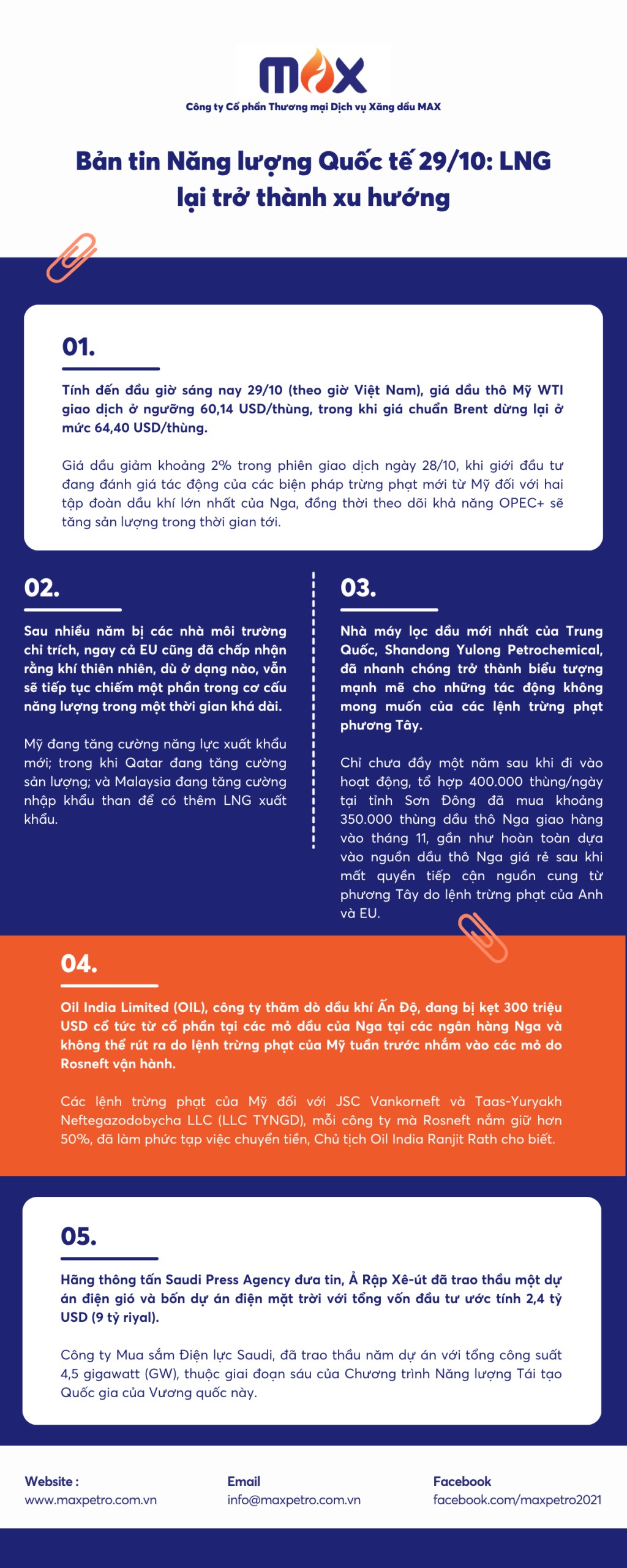[Infographic] Bản tin Năng lượng Quốc tế 29/10: LNG lại trở thành xu hướng - max petro - thương nhân phân phối xăng dầu uy tín