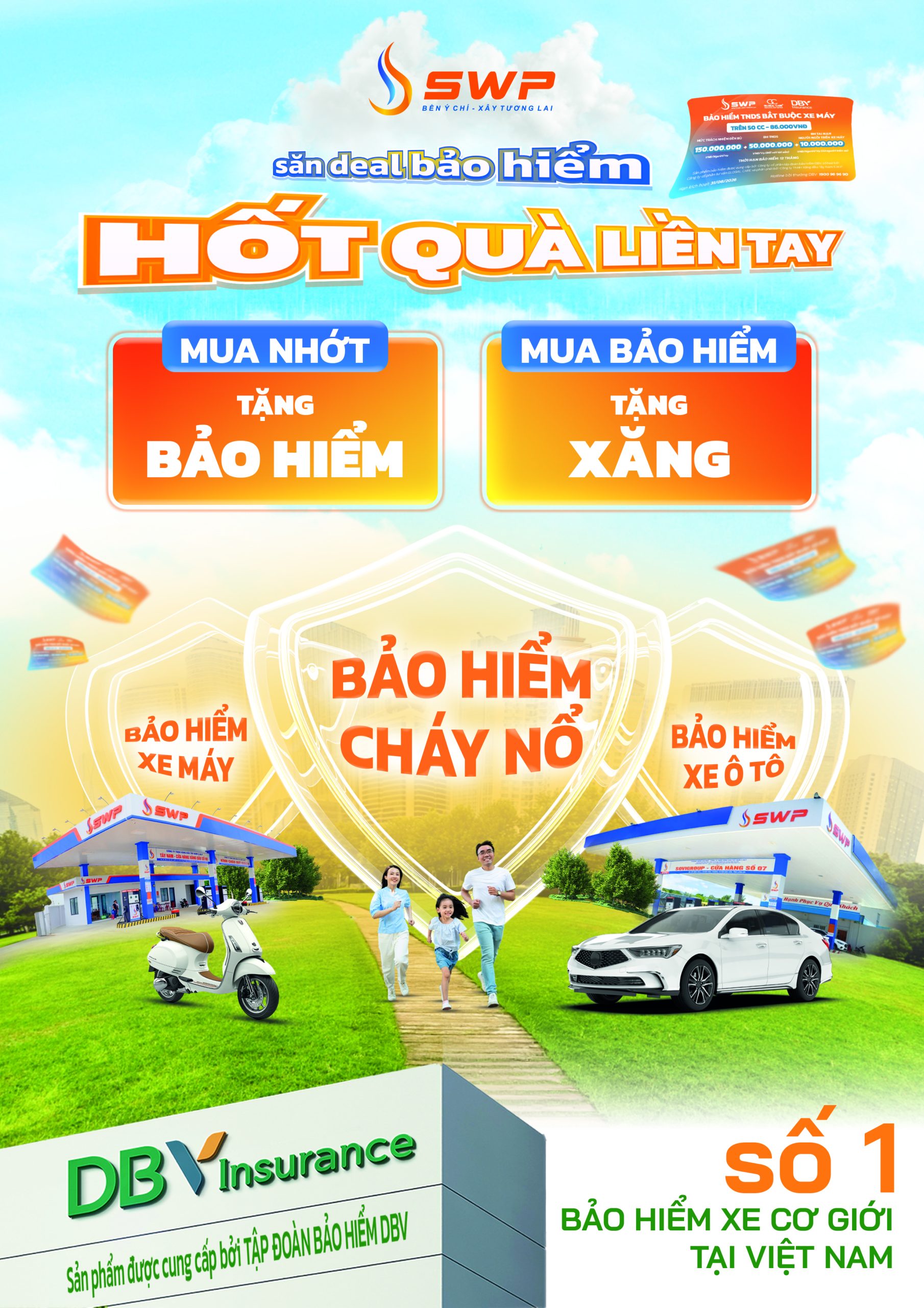 poster chương trình khuyến mãi bảo hiểm trách nhiệm dân sự xe máy DBV